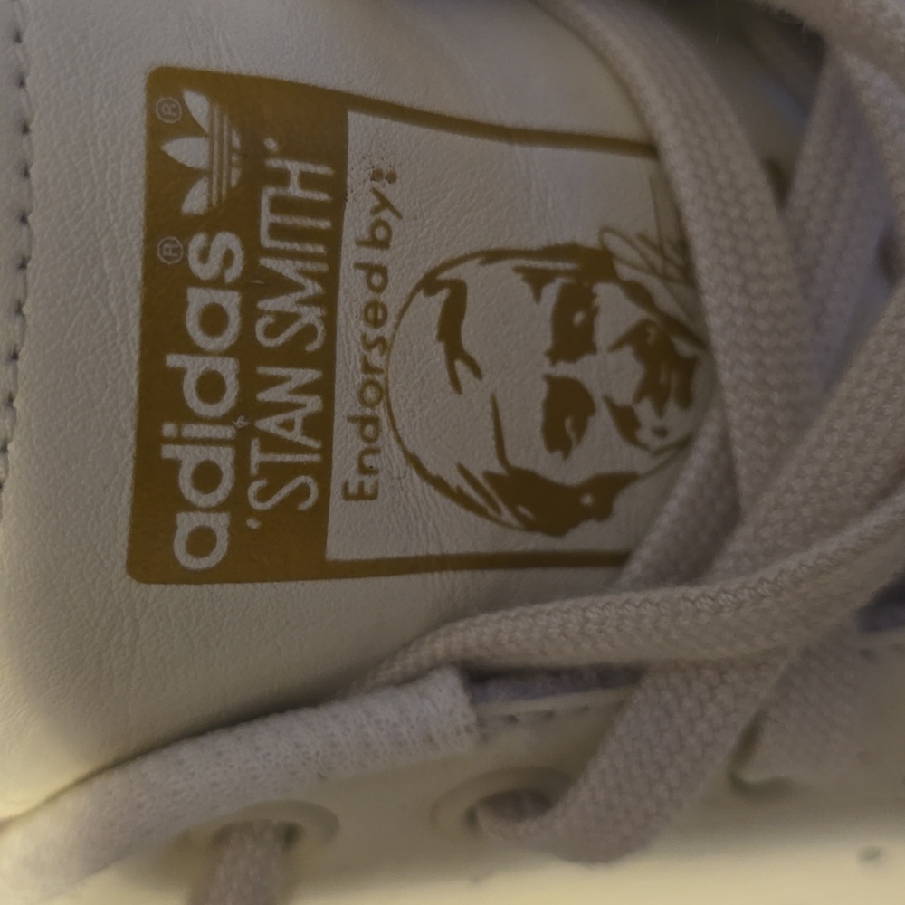 Adidas Stan Smith White and Gold Sneakers